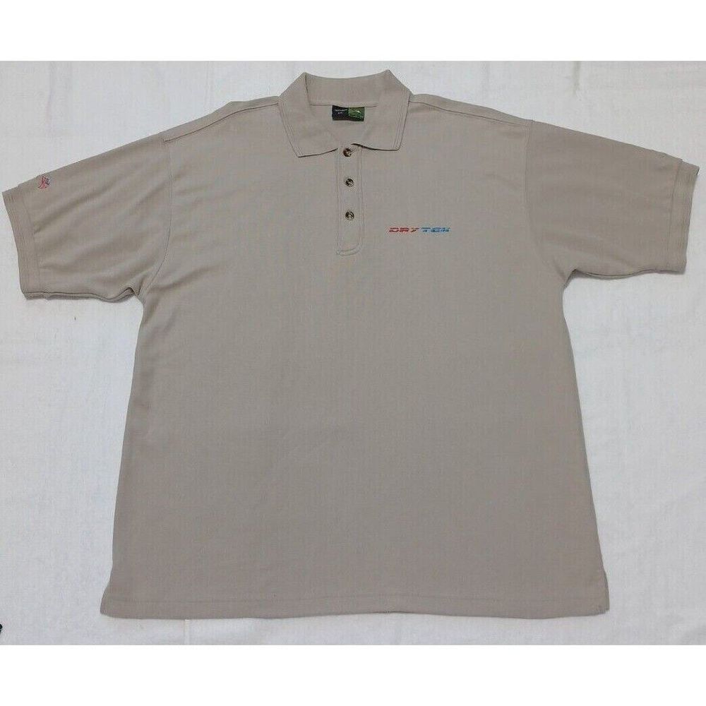Arnold‎ Palmer Golf Company Dry Tech Polo Shirt Mens XXL Tan Khaki Short Sleeve